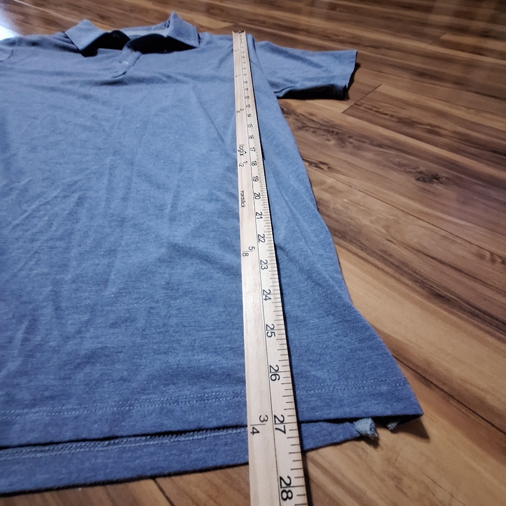 Free Fly Mens Large Blue Gray Preformance Bamboo Polo Shirt Golf Preppy Casual - Picture 8 of 8